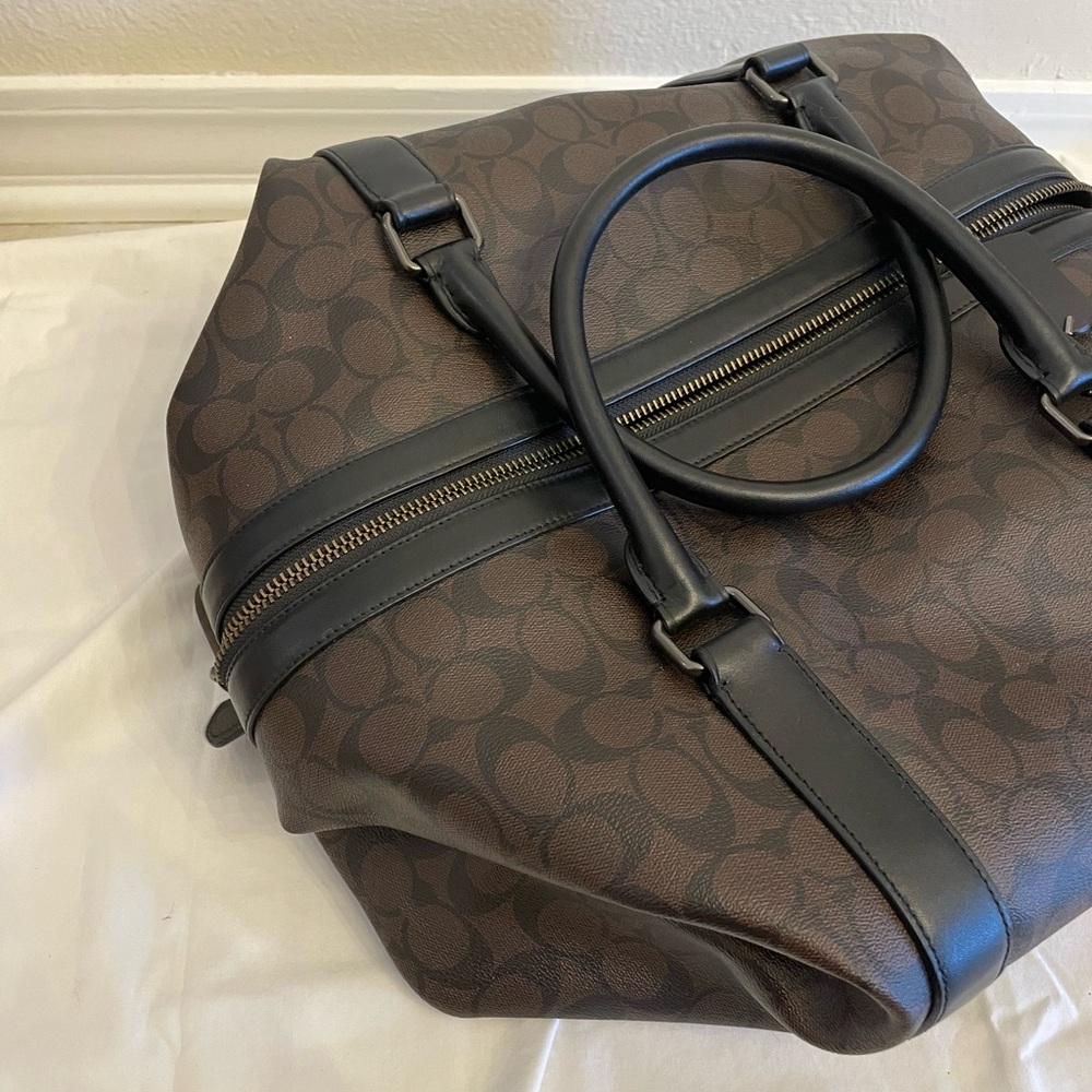 NWT Coach Voyager Signature Brown and Black Duffel Bag - Picture 3 of 5